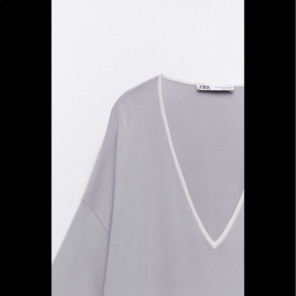 Zara smoky blue grey flowy viscose tunic dress - Picture 8 of 10
